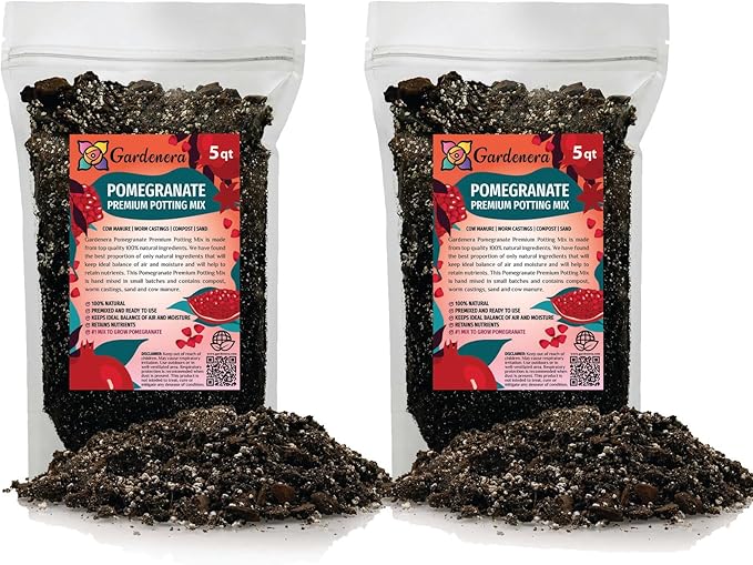 Premium Pomegranate Potting Soil Mix - Ideal Nutrient Blend for Growing Robust, Flavorful, and Bountiful Pomegranate Trees - 1 Quart-VerdiqueGarden