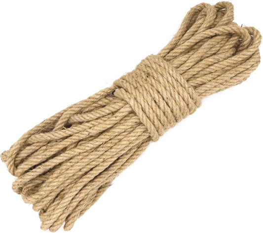 1/2 Inch Diameter Jute Rope, IMROPE Natural Jute Rope 100 Ft, Twisted 4 Strands for DIY Arts Crafts, Garden, Home Decorating, Hammock for Indoor and Outdoor Use-VerdiqueGarden