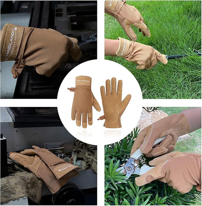 HANDLANDY Women Safety Work Gloves Utility Touch Screen Working Grip Glove for Yardwork Gardening Breathable Mechanic Gloves-VerdiqueGarden