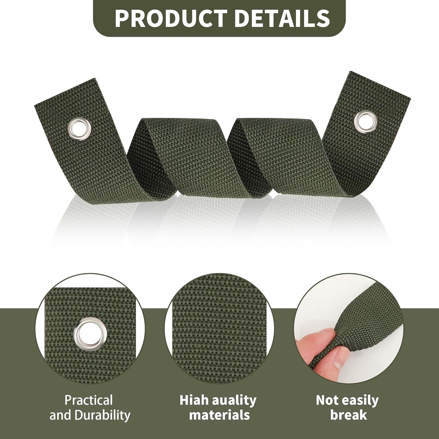 48 Pieces Tree Straps for Staking, 15.74 Inches Tree Support Straps with Grommet Heavy Duty Tree and Plant Supports Stakes for Straightening-VerdiqueGarden