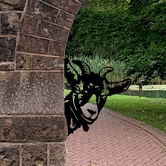 Peeping Goat Metal Art Farm Garden Decor Garden Fence Decoration Outdoor Decoration for Farmhouse,Yard,Lawn-VerdiqueGarden