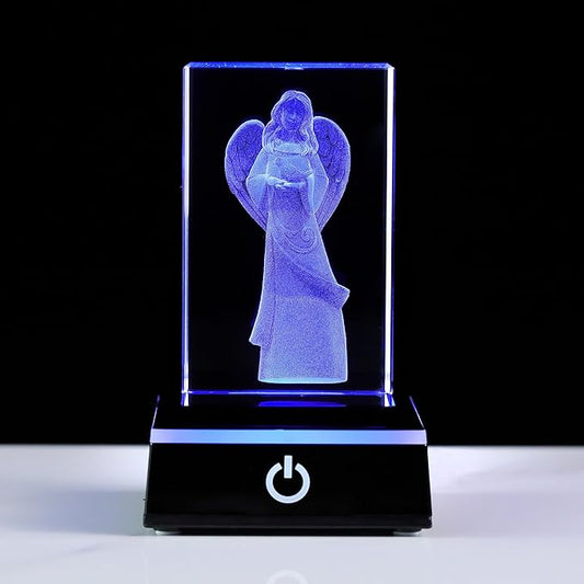Qianwei 3D Crystal Guardian Angel Figurines Gifts for Women - Angel Red Cardinal Gifts Statue Stuff Paperweight Sympathy Christian Gifts for Best Friend Keepsake Paperweight-VerdiqueGarden