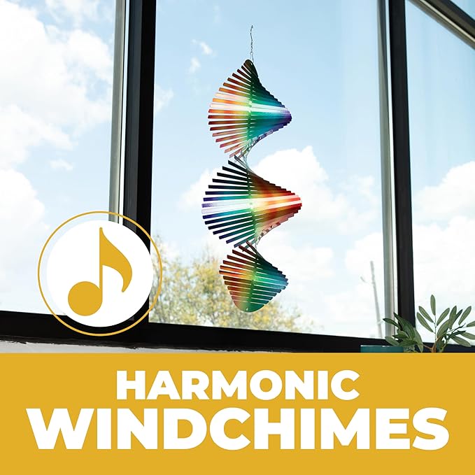VP Home Rainbow Helix Kinetic Wind Spinner for Yard and Garden Wind Spinner Outdoor Metal Large Hanging Rainbow Decor 3D Garden Art Wind Sculpture Spinners Kinetic Art Garden Spinner-VerdiqueGarden