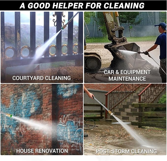 3500 PSI Gas Pressure Washer, 2.3 GPM Power Washer with 209CC Engine, Maintenance-Free Axial Cam Pump, 25FT Hose, 4 Nozzles for Driveways, Walls, Vehicles, Patio (Blue)-VerdiqueGarden