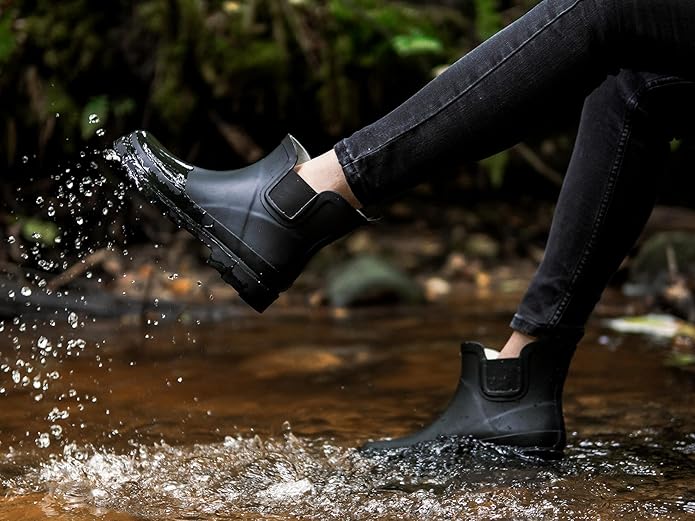 NORTY - Womens Ankle Rain Boots - Ladies Waterproof Winter Spring Garden Boot runs ½ size large-VerdiqueGarden