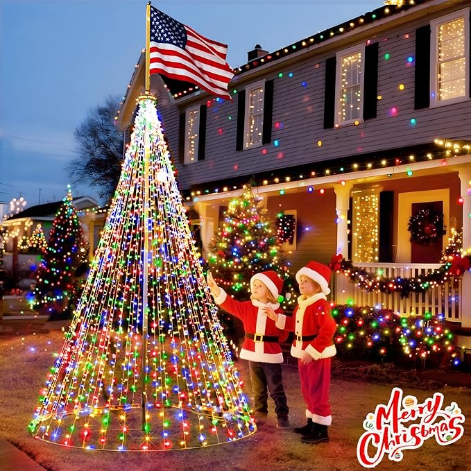 KNONEW 403ft 1000 LED String Lights Outdoor Christmas Lights 8 Modes & Timer Fairy Light Plug in Waterproof LED String Lights for Xmas Yard Tree Wedding Party Holiday Decorations (Multicolor)-VerdiqueGarden