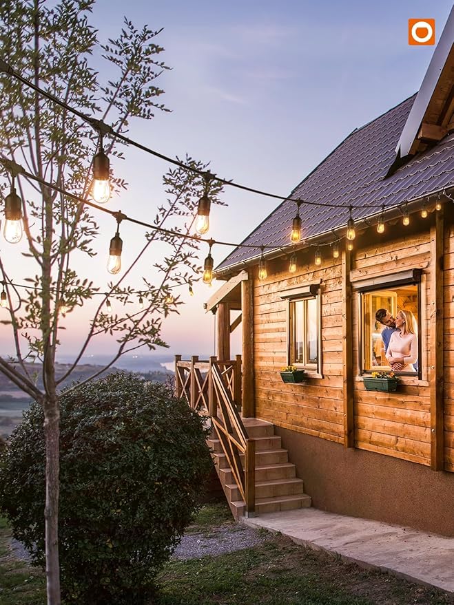 addlon 36 FT Outdoor String Lights Commercial Grade Weatherproof Strand, 15 Edison Vintage Bulbs, 12 Hanging Sockets and 3 Spare Bulbs, ETL Listed Decorative Cafe Patio Lights for Bistro Garden-VerdiqueGarden