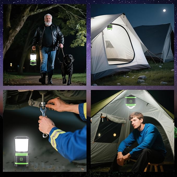 Lichamp LED Camping Lantern, Battery Powered LED Lights Camping Essentials, Portable Lanterns Flishlights for Emergency, Hurricanes, Outdoor Hiking, Power Outages, Survival Gear and Home Use, 4 Pack-VerdiqueGarden