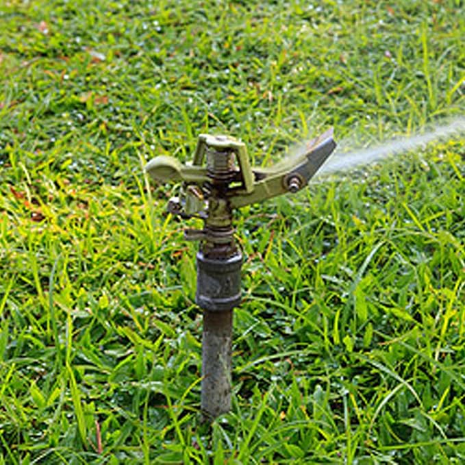 1/2 Inch Brass Impact Sprinkler with Nozzles Adjustable 0-360 Degree Coverage Pattern Heavy Duty Lawn Sprinkler Head for Yard Lawn Grass Patio Garden Irrigation (1Pcs)-VerdiqueGarden