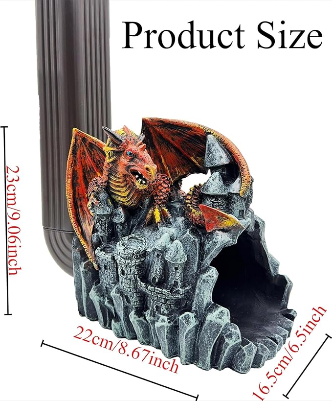 Dragon Statue Gutter Downspout Extender,Garden Outdoor Decor Sculpture,Gutter Diverter Rain, Splash Block,Eco-Friendly Resin, Decorative Gutter Extension Downspout, Ideal for 3"x4" Downspouts-VerdiqueGarden