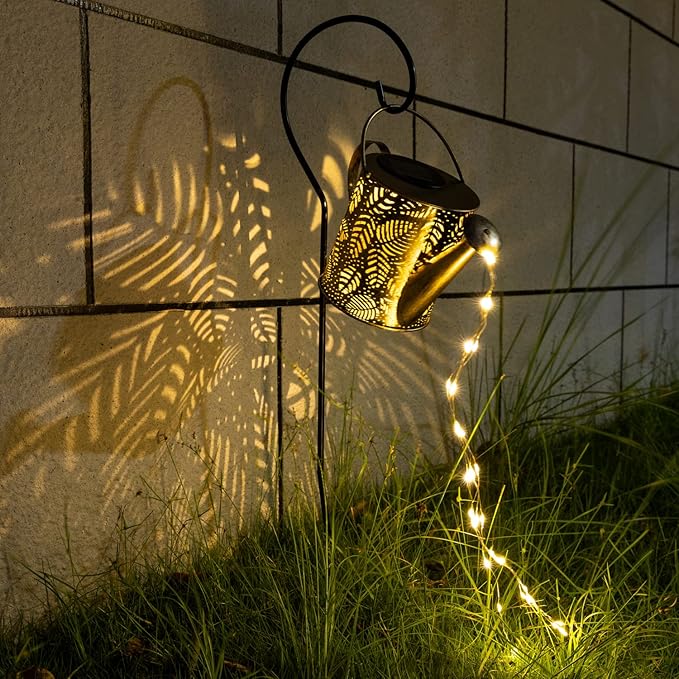 Outdoor Garden Decor Solar Lights, Large Waterproof Watering Can Landscape Lights Hanging Outside Decorations for Gardening Gift Yard Front Porch Clearance Lawn Driveway Patio Backyard Pathway-VerdiqueGarden