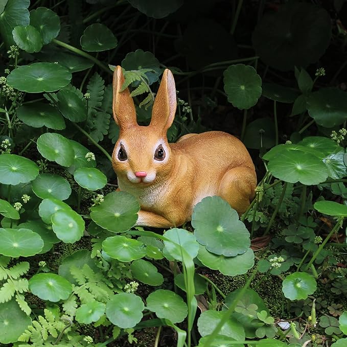 Hide a Key Rabbit Figurines Bunny Statue Polyresin Rabbit Ornament Rabbit Outdoor Garden Statue-VerdiqueGarden