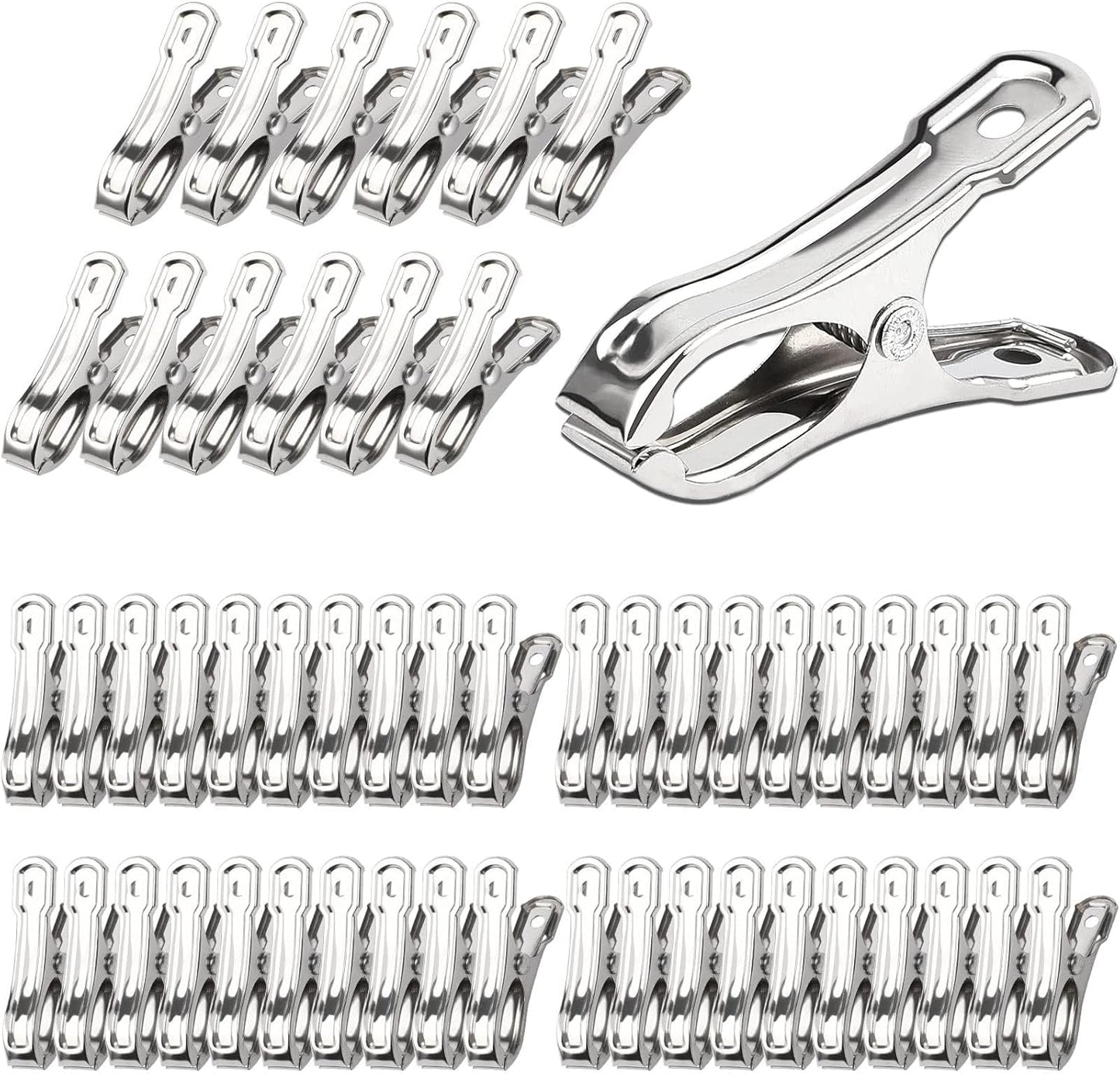 JULMELON Garden Clips, 100 PCS Stainless Steel Greenhouse Clamps Heavy Duty Greenhouse Clips Hoops with Large Open Strong Grip for Shade Cloth-VerdiqueGarden