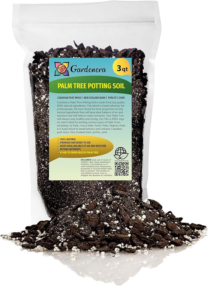 Palm Tree Potting Mix - The Ultimate Soil for Strong and Healthy Palms - Top Choice for Palm Tree Growers [3 Quart Bag]-VerdiqueGarden