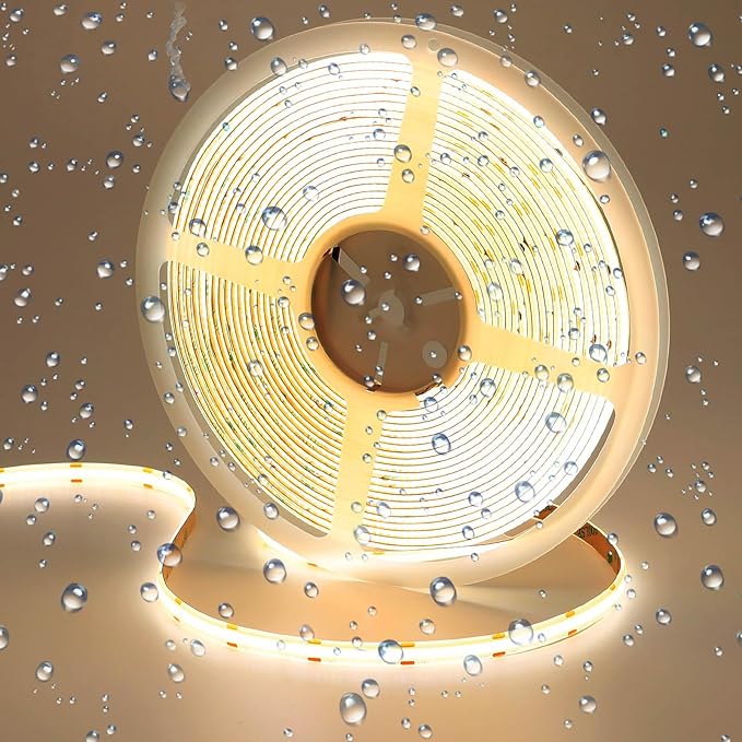 10M/32.8ft 24V COB LED Strip Light Waterproof IP65 Natural White 4000K Uniform Glow 3840LEDs CRI 93+ Flexible LED Tape Lights for DIY Cabinet Bedroom Kitchen Home Decor(No Power Supply)-VerdiqueGarden