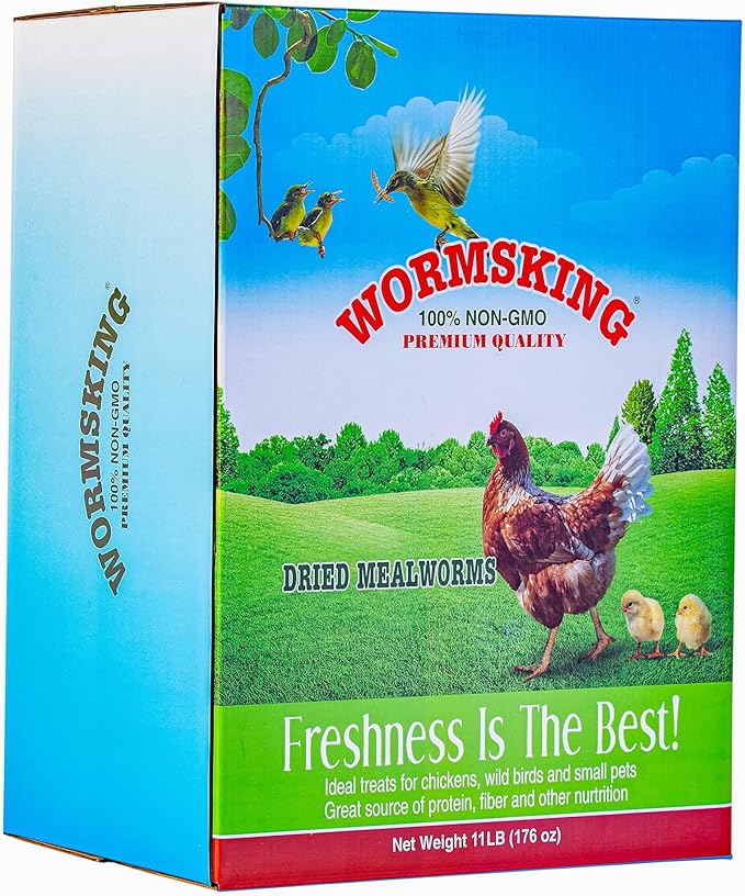 11 LBS Dried Mealworms, Non GMO, High Protein Treat for Chicken, Duck, Birds, Reptile, Hamster,Hedgehog-VerdiqueGarden