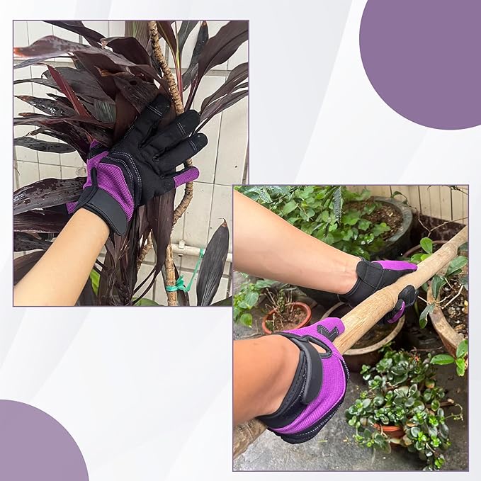 Gardening Gloves for Men and Women, Thorn Proof & Puncture Resistant Working Gloves, Gloves for Safety Work and Gardening, Gardening Gifts, Synthetic Leather Spandex Mechanic with Touchscreen Support-VerdiqueGarden