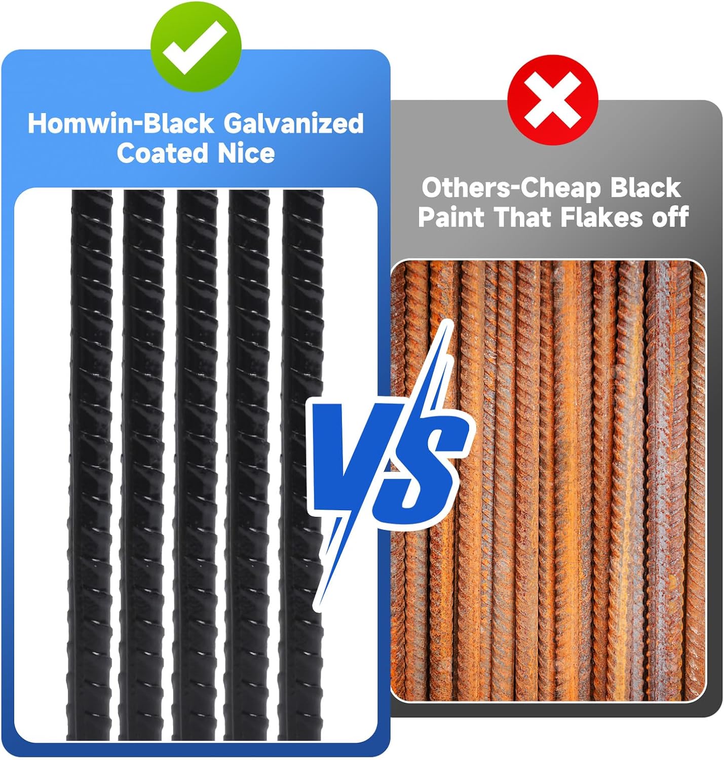 12 Inch Heavy Duty Rebar Stakes, 20-Pack Galvanized Steel J Hook Tent Stakes for Outdoor Decorations, Inflatables, Fencing, Gardening, Gazebo and Swing Set Anchors-VerdiqueGarden