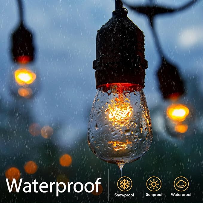 Moonflor 26 Pack S14 Light Bulbs, 11 Watt Replacement Incandescent Glass Bulbs with E26 Medium Base for Outdoor Patio Garden Vintage String Lights-VerdiqueGarden