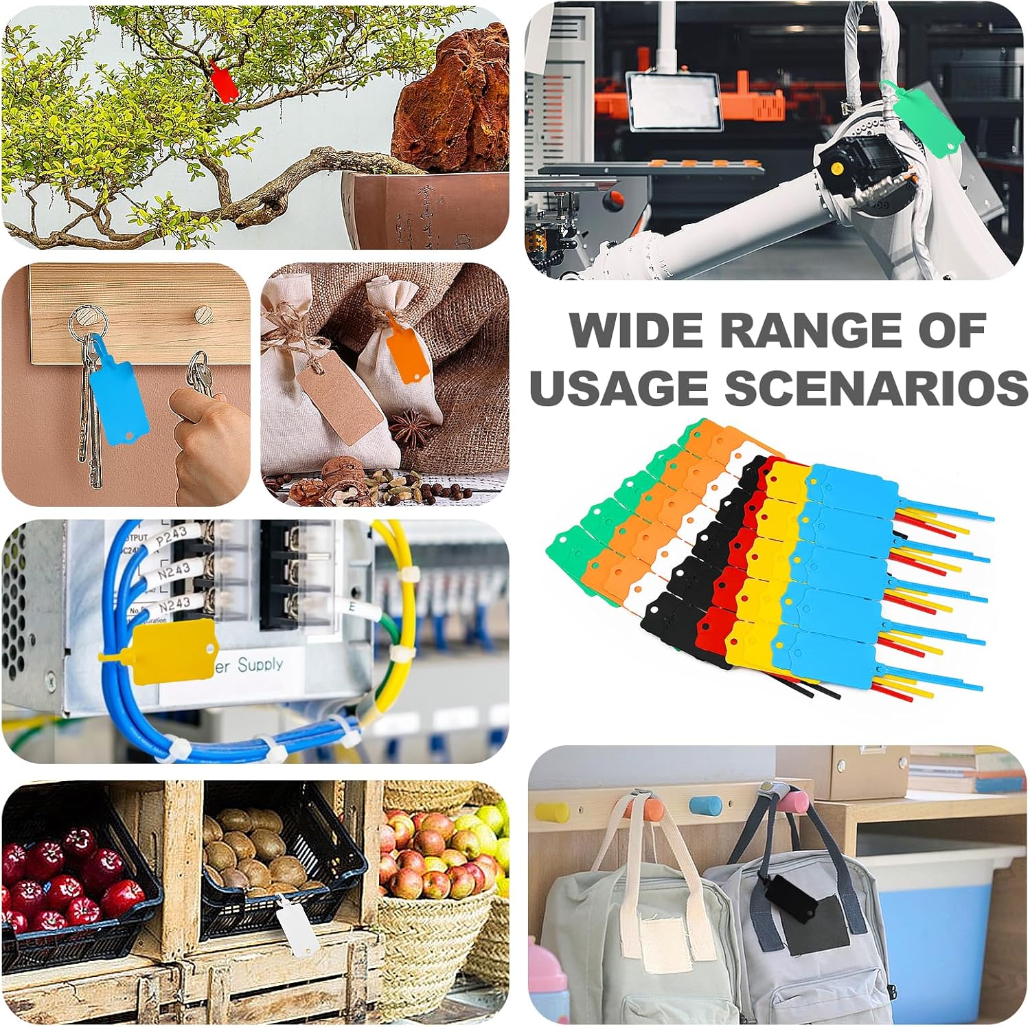 100pcs Blank Plastic Tags for Labeling Reusable Hanging Tags Ties Key Tag Storage Labels Waterproof Plastic Mark Label Writable Hang Sign with One Marker Pen (White)-VerdiqueGarden