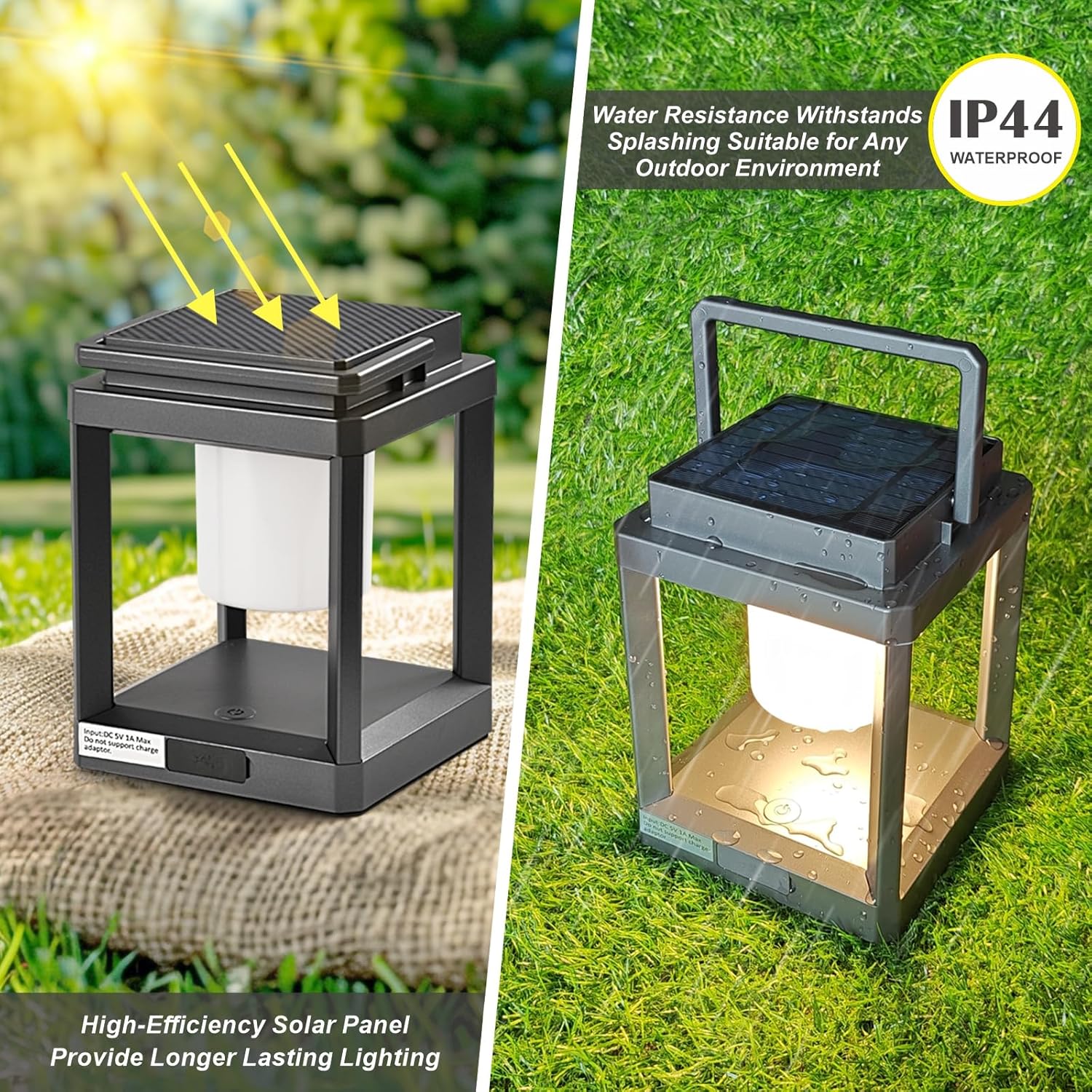 LETRY Solar Outdoor Table Lamp: Outdoor Lanterns for Patio Waterproof,Portable Rechargeable Solar Lamp-VerdiqueGarden