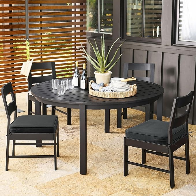 Outdoor Sunbrella Square Corner Seat Cushion, 18.5"x16"x3", Set of 4, Non Slip Seat Cushion Pads with Removable Cover for Patio Furniture, Garden Yard Lawn, Spectrum Carbon-VerdiqueGarden