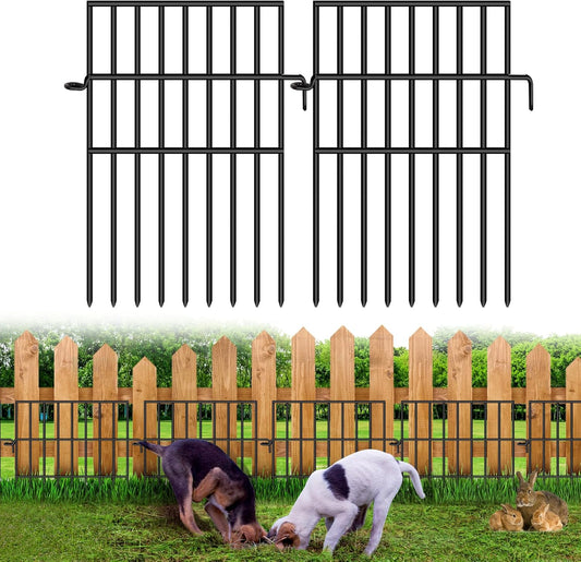 Animal Barrier Fence, 25 Panels No Dig Fences, 17in(H) X 27ft(L) Garden Fence Animal Barrier for Rabbits and Dog Under Fence Barrier, Rustproof Metal Fences Border for Outdoor, Yard, Patio-VerdiqueGarden