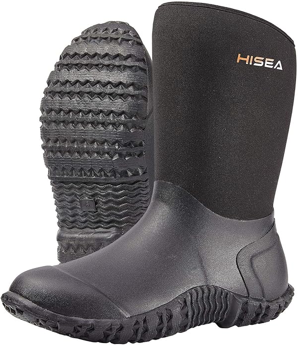 HISEA Women's Rubber Garden Boots Waterproof Insulated Yard Gardening Shoes Mid Height for Mud Working Outdoor-VerdiqueGarden