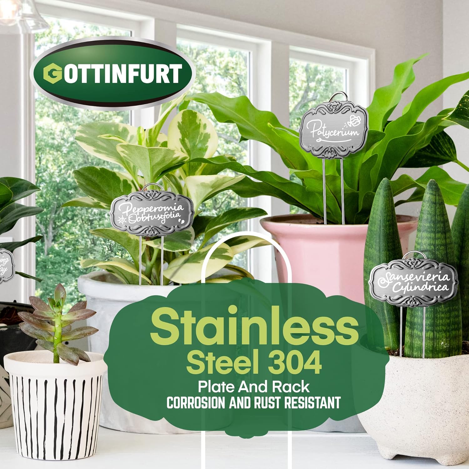 Updated Metal Plant Labels for Garden, 25 Pack Stainless Steel DIY Plant Markers Waterproof for Flowers Pots, Vegetables, Seedlings-VerdiqueGarden