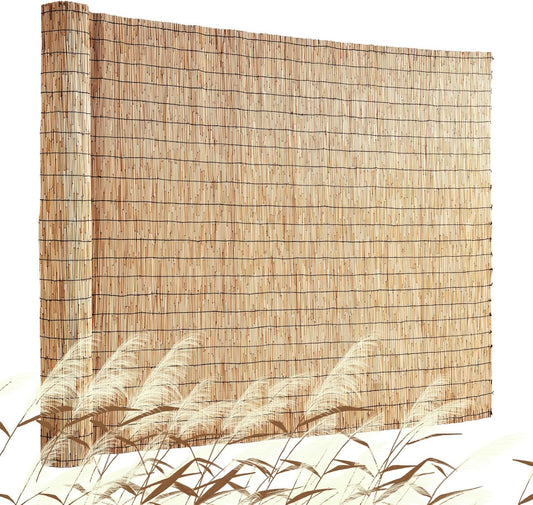 VEVOR Natural Reed Fencing, 4 ft x 16.4 ft, Reed Screen Curtain Balcony Reed Fence Roll for Outdoor Backyard Patio, Decorative Fence for Backyard Garden Fencing Divider, Privacy Screen Panel, Natural-VerdiqueGarden