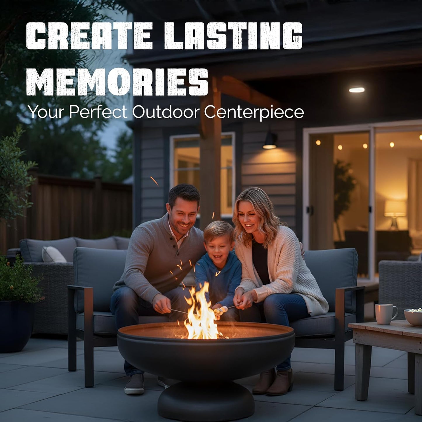 Patriot Fire Pit – Ohio Flame Wood Burning Outdoor Fire Pit - 42" Diameter (Made in USA)-VerdiqueGarden