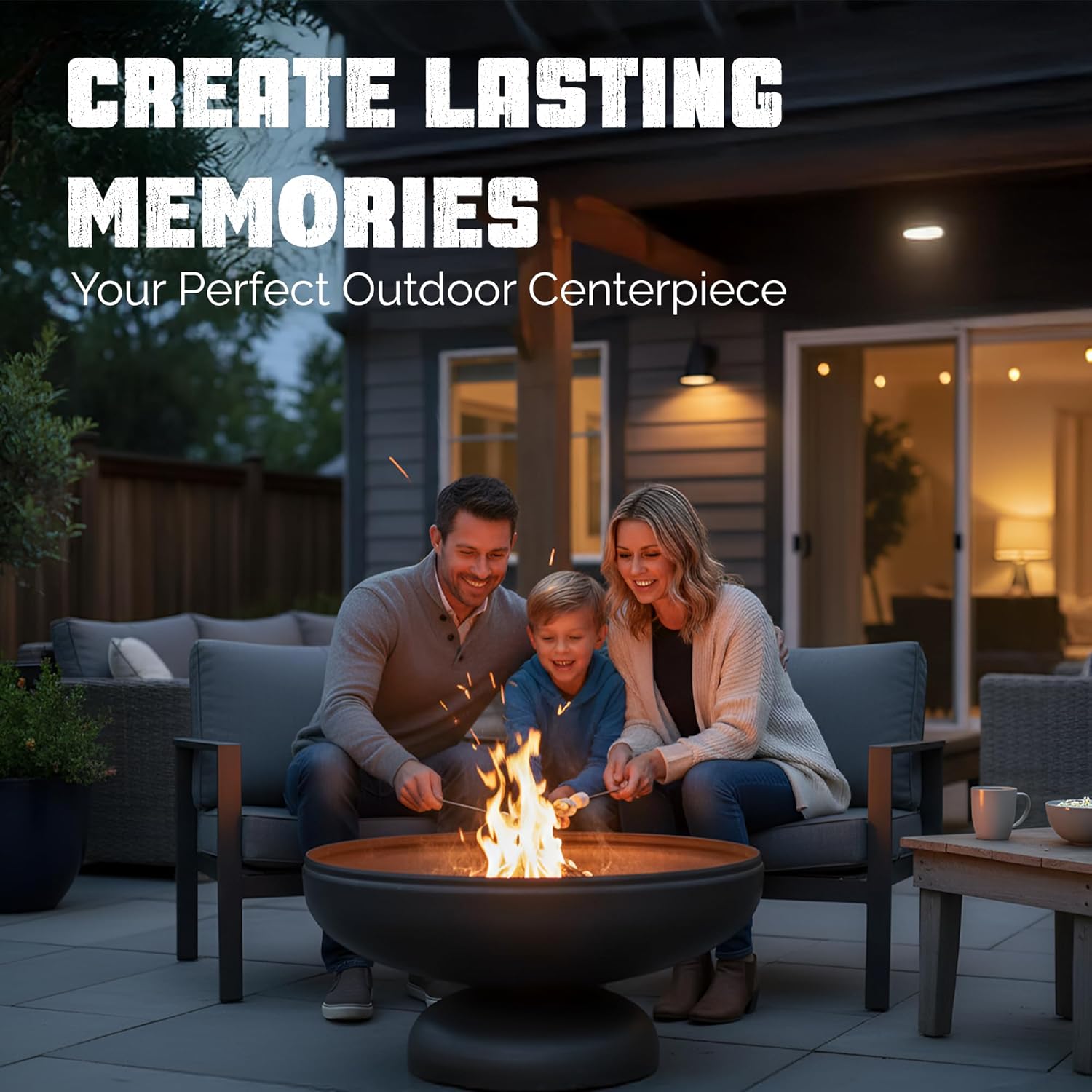 Patriot Fire Pit – Ohio Flame Wood Burning Outdoor Fire Pit - 36" Diameter (Made in USA)-VerdiqueGarden