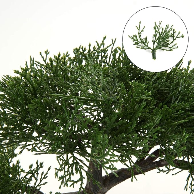 Artificial Bonsai Tree Juniper Faux Plants Indoor Small Fake Plants Decor with Ceramic Pots for Home Table Office Desk Bathroom Shelf Bedroom Living Room Farmhouse Decorations-VerdiqueGarden