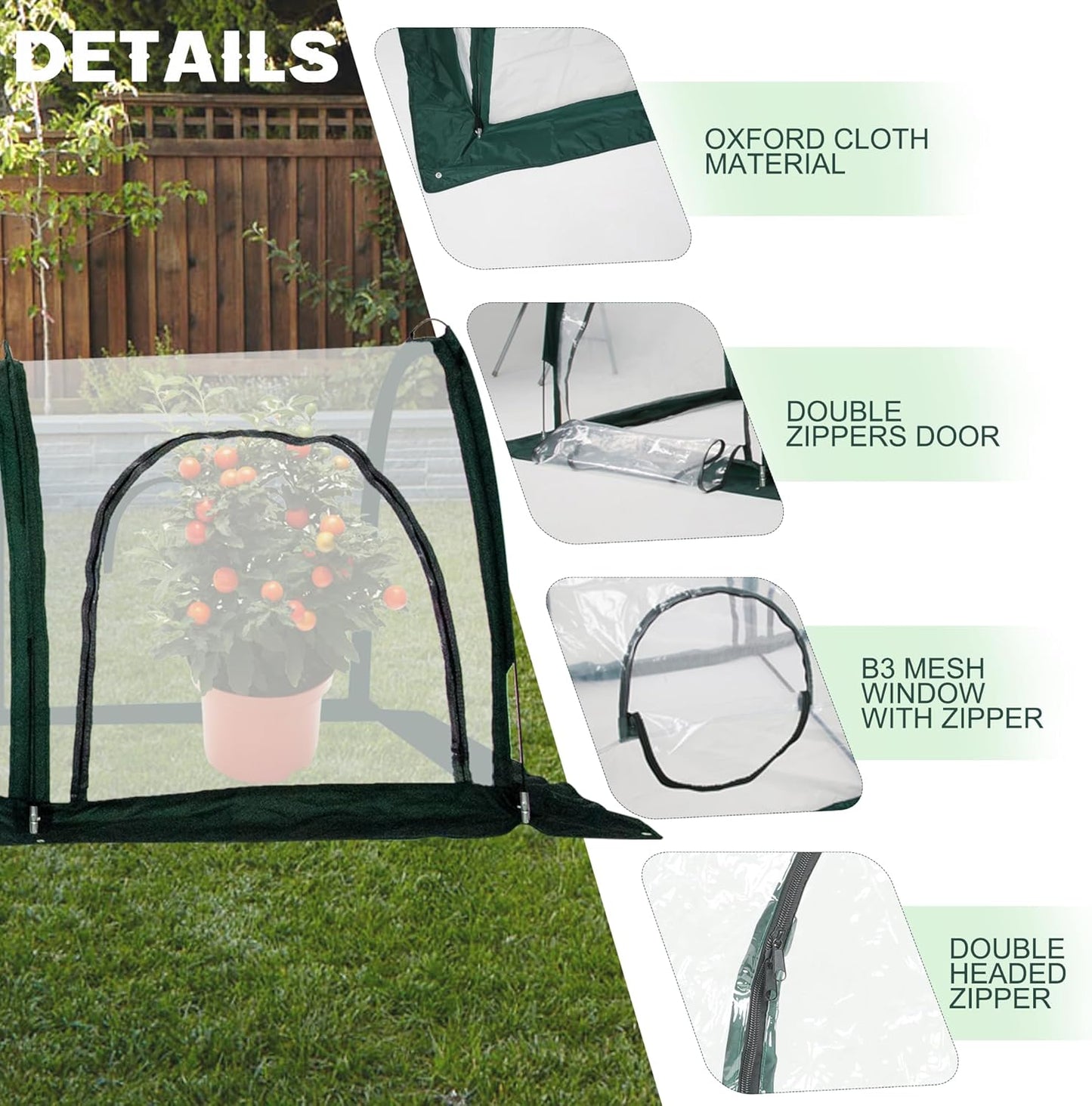 Portable Tunnel Greenhouse for Outdoors - Transparent Mini Greenhouses Ideal for Backyards and Outdoor Vegetable Cultivation (3M)-VerdiqueGarden