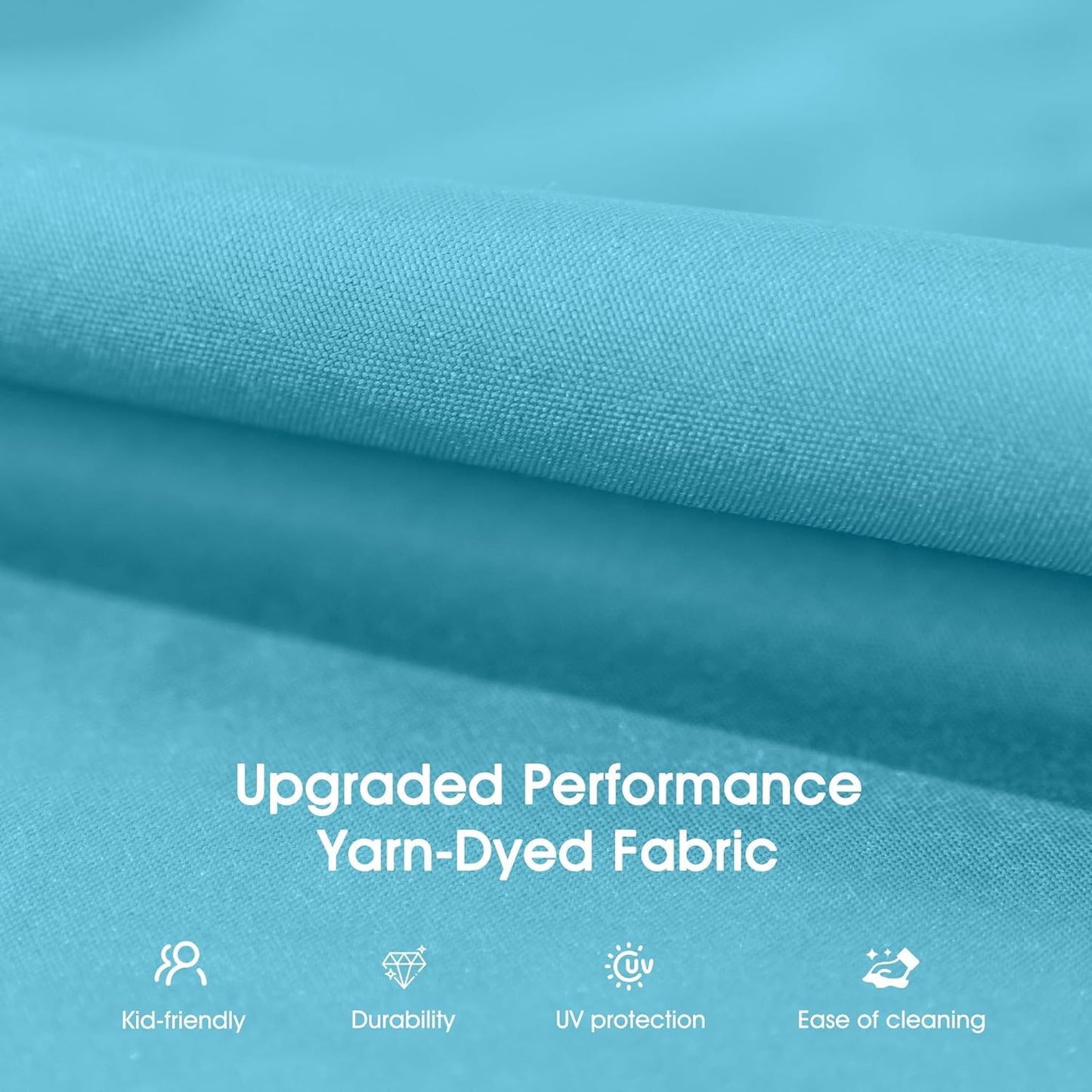 PURPLE LEAF Outdoor Patio Porch Swing with Stand, 2-seat Swing Chair with Adjustable Tilt Canopy All-Weather Steel Frame for Backyard Front Porch Lawn, Cushions and Pillow Included, Turquoise Blue-VerdiqueGarden