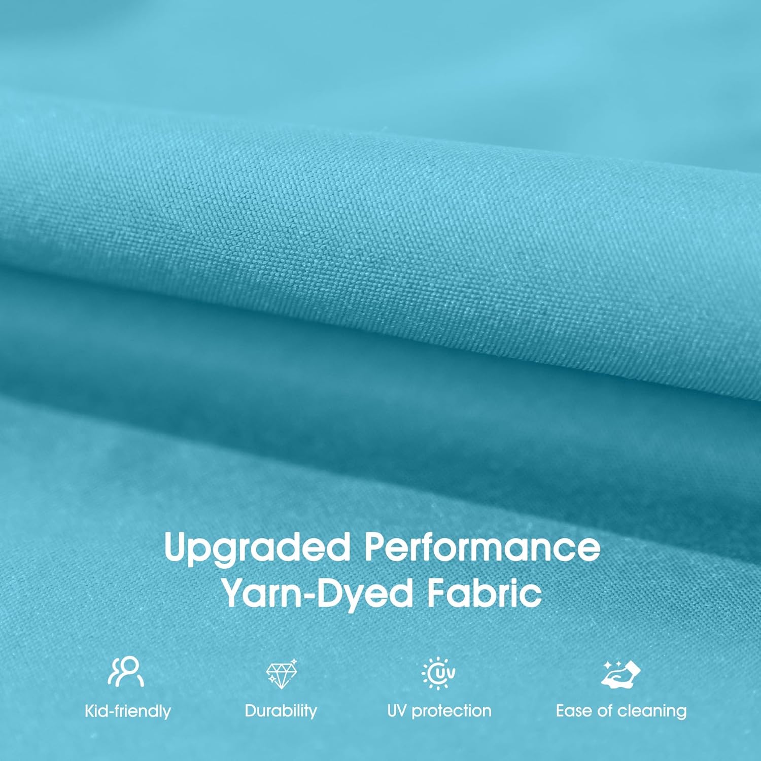 PURPLE LEAF Outdoor Patio Porch Swing with Stand, 2-seat Swing Chair with Adjustable Tilt Canopy All-Weather Steel Frame for Backyard Front Porch Lawn, Cushions and Pillow Included, Turquoise Blue-VerdiqueGarden