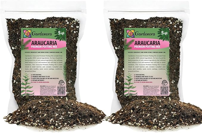 Premium Araucaria Potting Soil Mix - Perfect Balance of Nutrients, Drainage, and Aeration for Healthy Araucaria Trees - 10 Quart-VerdiqueGarden