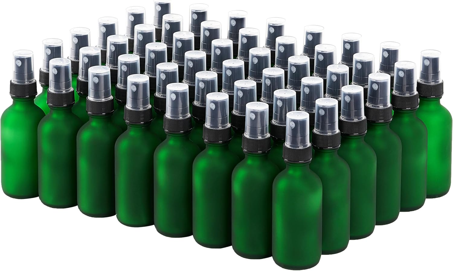 2 oz Glass Spray Bottles, Reusable Fine Mist Sprayer Small Spray Bottle, Preety Frosted Texture, Leak-Proof Design, Perfect for Travel, Skin Care, Perfumes (Green-Frosted, 2oz-48pcs)-VerdiqueGarden