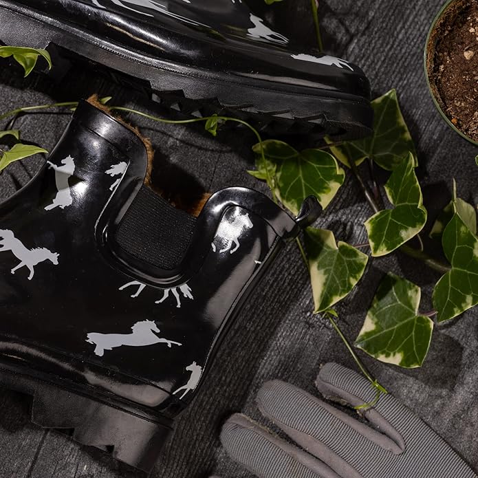 NORTY - Womens Ankle Rain Boots - Ladies Waterproof Winter Spring Garden Boot runs ½ size large-VerdiqueGarden