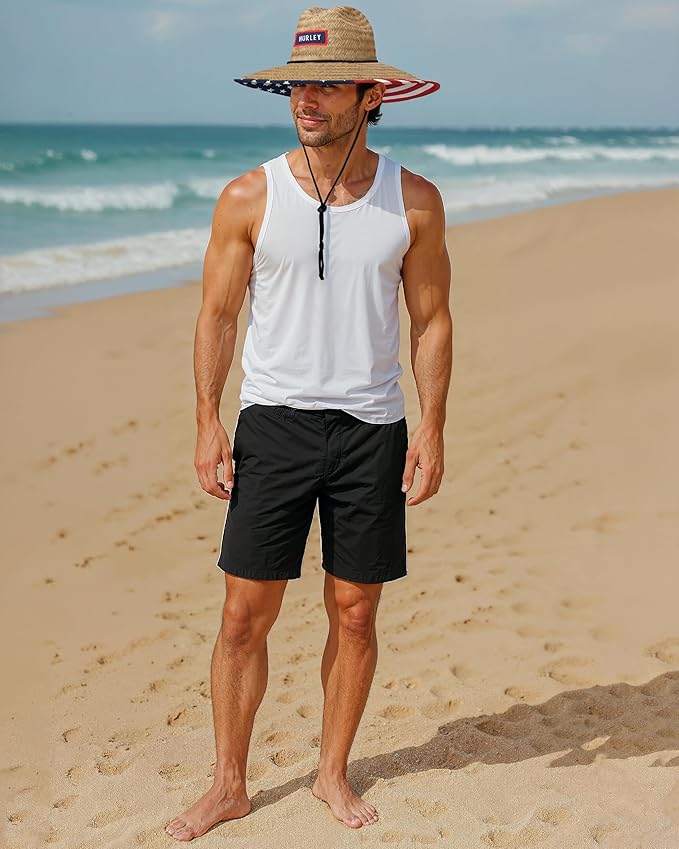 Hurley Men's Straw Hat - Bayside Lifeguard Straw Sun Hat-VerdiqueGarden