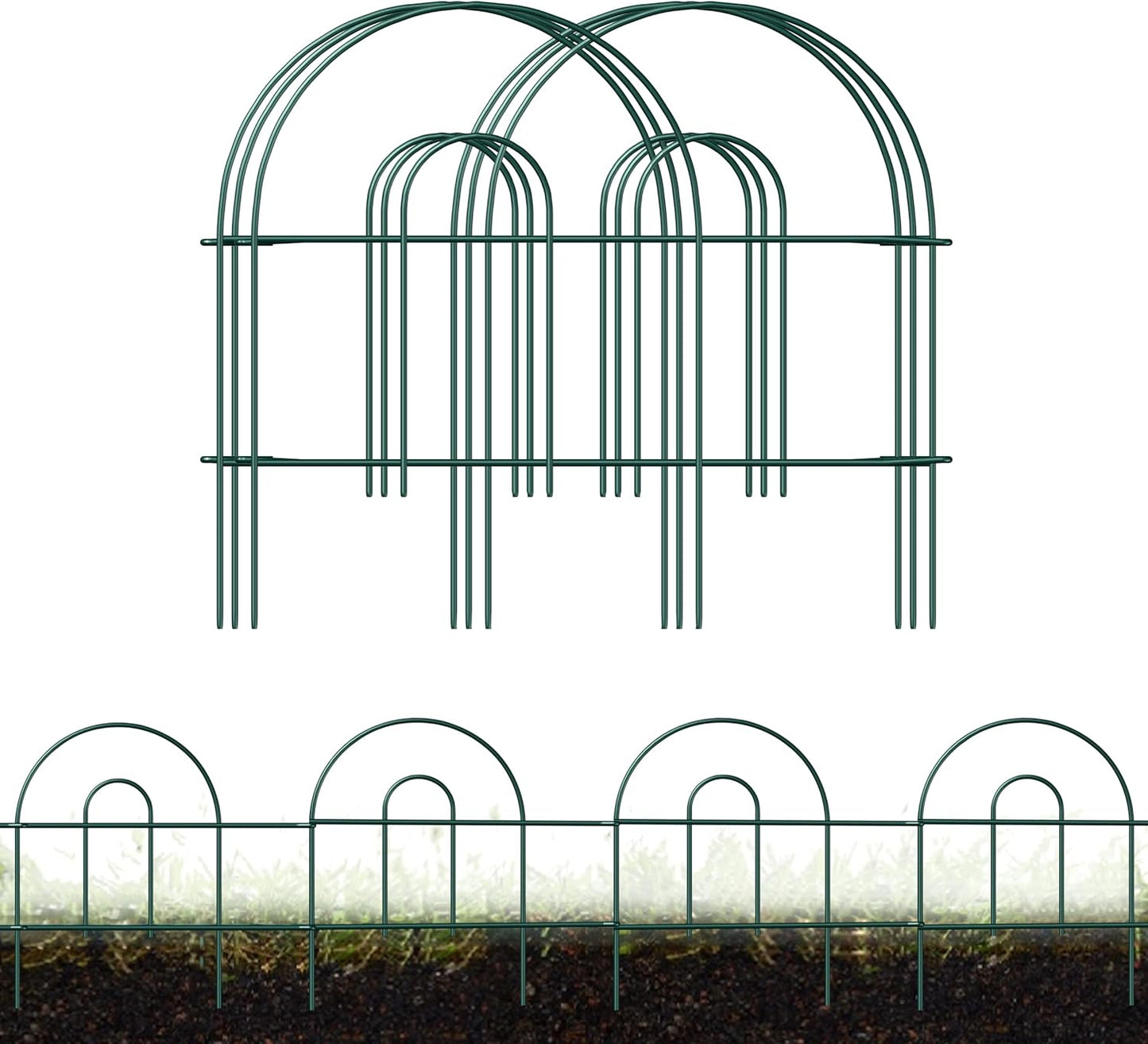 Decorative Garden Folding Border Fence, Metal Wire Edging Flower Fence Panel 18in X20ft Outdoor Patio Landscape-VerdiqueGarden