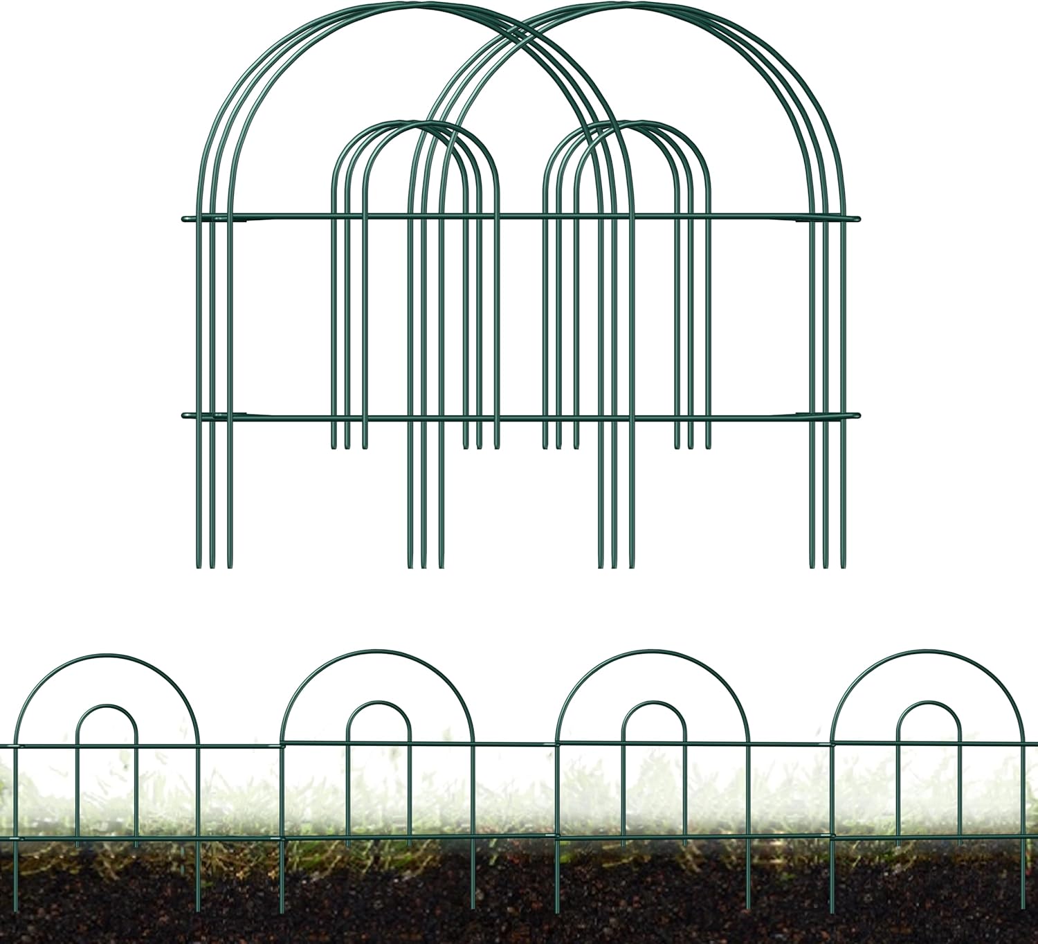 Decorative Garden Folding Border Fence, Metal Wire Edging Flower Fence Panel 18in X50ft Outdoor Patio Landscape-VerdiqueGarden