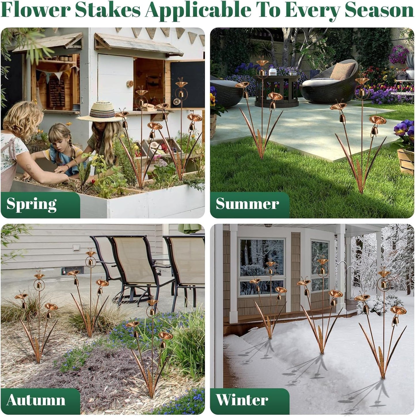 Gardens Metal Calla Lily Flowers with Bells for Outside Yard Art Metal Lilies Bronze-VerdiqueGarden