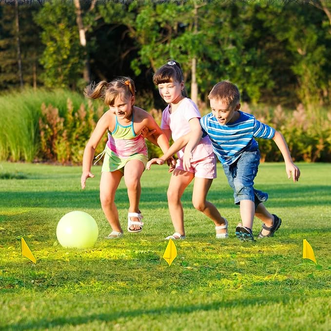 Zozen 100Pack Yellow Marking Flags, Writable/15x4x5 Inch, Yard Flags for Lawn & Irrigation & Landscape & Sprinkler & Survey & Dog Training.-VerdiqueGarden