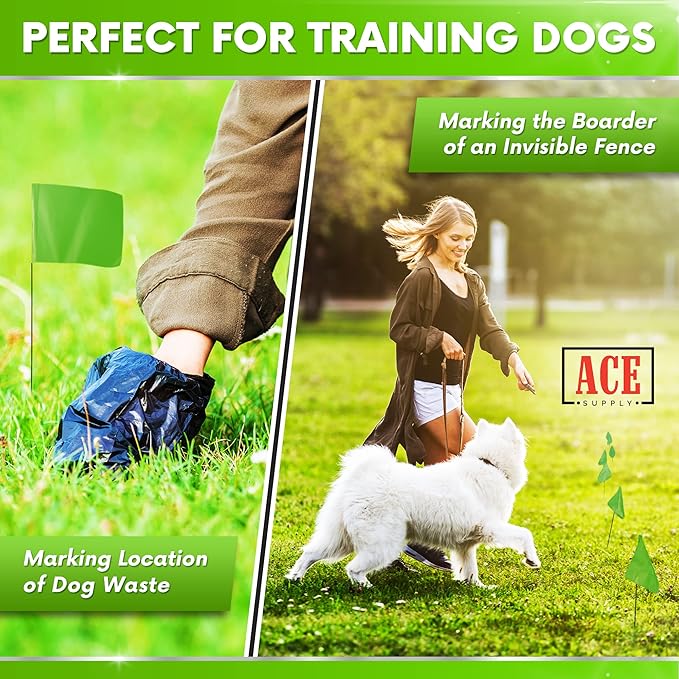 Green Marking Flags 1000 Pack - 4x5x15 Inch Green Flags for Yard - Markers For Lawn, Irrigation, Landscaping, Survey & Sprinkler Head Marking-VerdiqueGarden