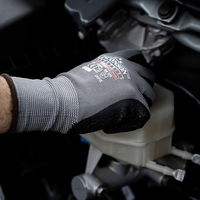 linconson 12 Pack Safety Performance Series Construction Mechanics Wrinkle Latex Work Gloves-VerdiqueGarden