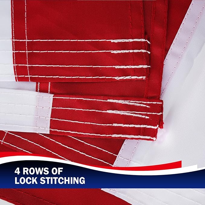 Homissor American Flag 4X6 USA US Flags 4’ x 6’ Heavy Duty Outdoor Made of Durable Nylon Flag with Embroidered Stars, Sewn Stripes and Brass Grommets-VerdiqueGarden