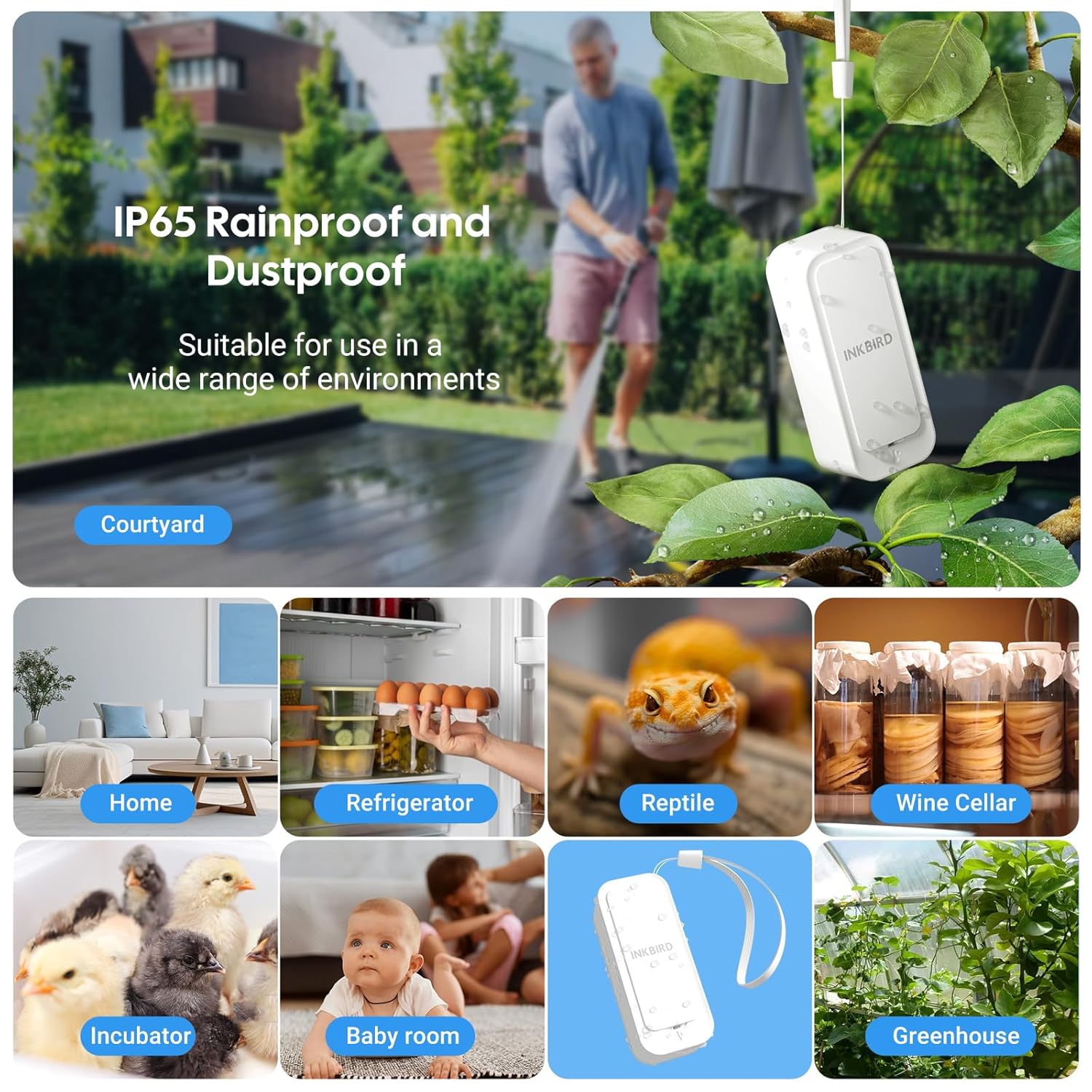 WiFi Hygrometer Thermometer with Swiss Sensor 3 Pack, Bluetooth 5.0 Dual Mode, 300-Day Data Storage, 9-Month Battery, IP65 Waterproof for Home, Greenhouse, Reptile Tank-VerdiqueGarden