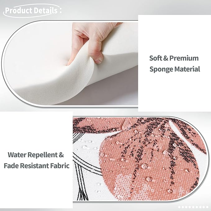 Indoor/Outdoor Chair Cushions 16x17 Inch, Patio Chair Cushions with Ties, All Weather Seat Cushions for Patio Furniture Home Garden Chair Use, Set of 4, Clemens Noir Pink-VerdiqueGarden