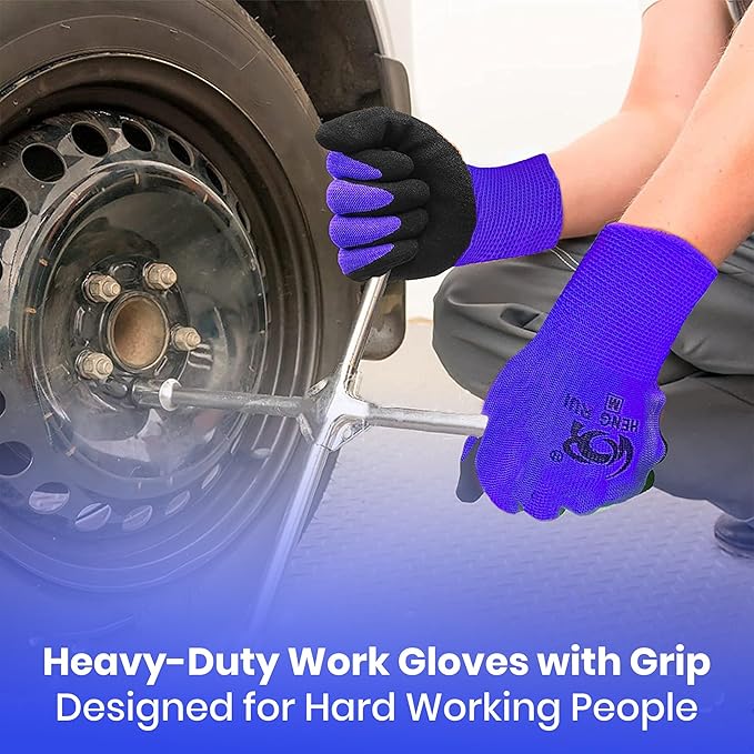 10 OR 20 Pairs Work Gloves–Heavy Duty Rubber Coated Safety Work Gloves–Multipurpose Gloves-VerdiqueGarden